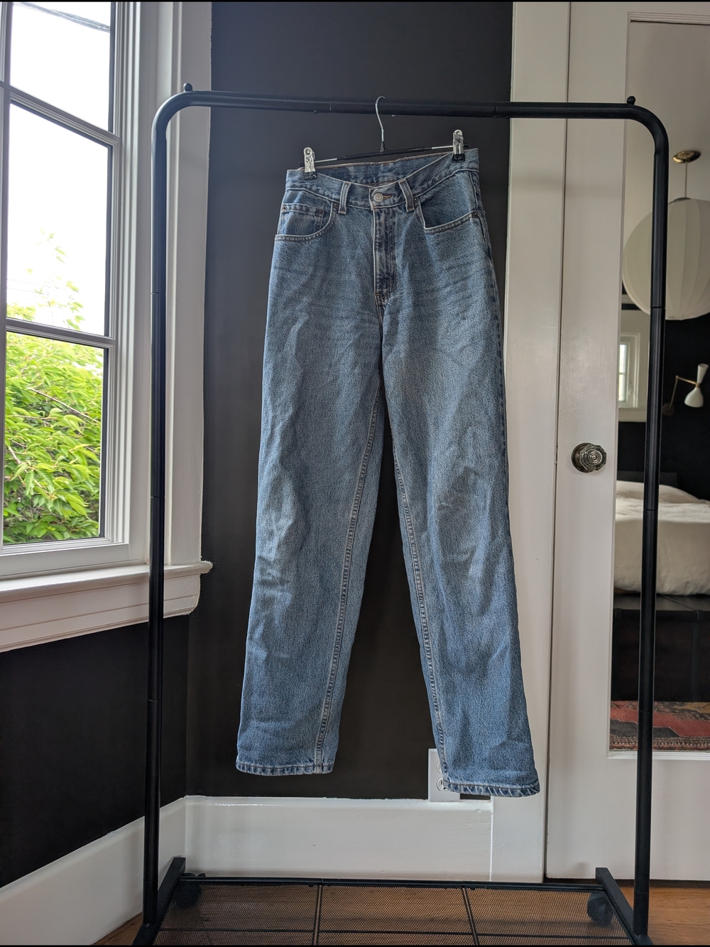 Levi's Light Blue Denim Jeans with Tan Leather Patch